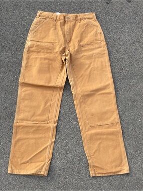 Carhartt Brown Double-Front Work Dungaree Pants 36*34